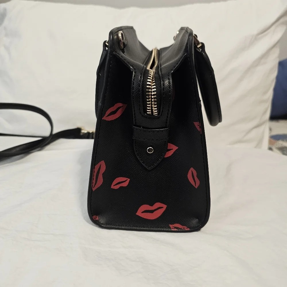 Kate Spade Black and Red Lips Satchel